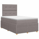 Boxmadras med topmadras Gråbrun 120 x 190 cm Stof