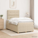 Boxmadras med topmadras Cremefarvet 120 x 200 cm Stof