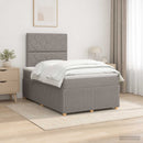 Boxmadras med topmadras Gråbrun 120 x 200 cm Stof