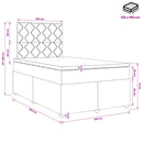 Boxmadras med topmadras Gråbrun 120 x 190 cm Stof