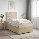 Boxmadras med topmadras Cremefarvet 120 x 200 cm Stof