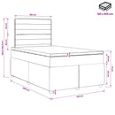 Boxmadras med topmadras Gråbrun 120 x 200 cm Stof