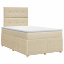 Boxmadras med topmadras Cremefarvet 120 x 200 cm Stof
