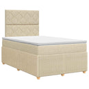 Boxmadras med topmadras Cremefarvet 120 x 200 cm Stof