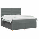 Boxmadras med topmadras Mørkegrå 140 x 190 cm Stof