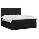 Boxmadras med topmadras med hovedgærde Sort 140 x 190 cm Stof