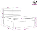 Boxmadras med topmadras Gråbrun 140 x 190 cm Stof