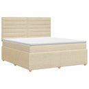 Boxmadras med topmadras Cremefarvet 140 x 190 cm Stof