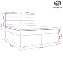 Boxmadras med topmadras med hovedgærde Sort 140 x 190 cm Stof