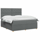 Boxmadras med topmadras Mørkegrå 140 x 190 cm Stof