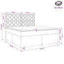 Boxmadras med topmadras Gråbrun 140 x 190 cm Stof