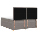 Boxmadras med topmadras Gråbrun 140 x 200 cm Stof