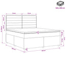 Boxmadras med topmadras Gråbrun 140 x 200 cm Stof