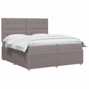 Boxmadras med topmadras Gråbrun 160 x 200 cm Stof