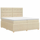 Boxmadras med topmadras Cremefarvet 160 x 200 cm Stof