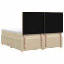 Boxmadras med topmadras Cremefarvet 160 x 200 cm Stof