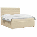 Boxmadras med topmadras Cremefarvet 160 x 200 cm Stof