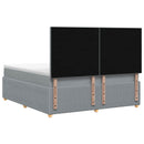 Boxmadras med topmadras Lysegrå 160 x 200 cm Stof