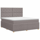 Boxmadras med topmadras Gråbrun 160 x 200 cm Stof