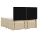 Boxmadras med topmadras Cremefarvet 160 x 200 cm Stof