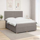 Boxmadras med topmadras Gråbrun 160 x 200 cm Stof