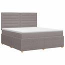 Boxmadras med topmadras Gråbrun 180 x 200 cm Stof