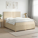 Boxmadras med topmadras Cremefarvet 180 x 200 cm Stof