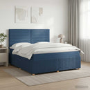 Boxmadras med topmadras med hovedgærde Blå 140 x 190 cm Stof
