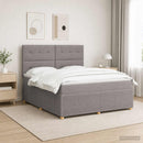 Boxmadras med topmadras Gråbrun 140 x 200 cm Stof