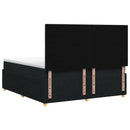 Boxmadras med topmadras med hovedgærde Sort 180 x 200 cm Stof
