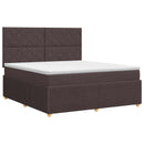 Boxmadras med topmadras Mørk Brun 180 x 200 cm Stof