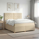 Boxmadras med topmadras Cremefarvet 180 x 200 cm Stof