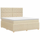 Boxmadras med topmadras Cremefarvet 180 x 200 cm Stof