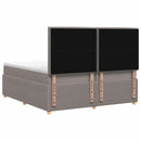 Boxmadras med topmadras Gråbrun 200 x 200 cm Stof