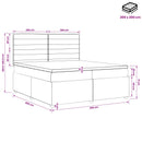 Boxmadras med topmadras Gråbrun 200 x 200 cm Stof