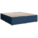 Boxmadras med topmadras med hovedgærde Blå 200 x 200 cm Stof