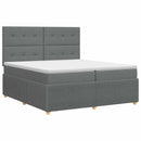 Boxmadras med topmadras Mørkegrå 200 x 200 cm Stof