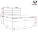 Boxmadras med topmadras Mørkegrå 200 x 200 cm Stof