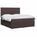 Boxmadras med topmadras Mørk Brun 200 x 200 cm Stof
