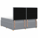 Boxmadras med topmadras Lysegrå 200 x 200 cm Stof