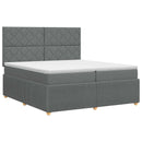 Boxmadras med topmadras Mørkegrå 200 x 200 cm Stof