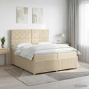 Boxmadras med topmadras Cremefarvet 200 x 200 cm Stof