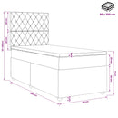 Boxmadras med topmadras med hovedgærde Sort 80 x 200 cm Fløjl
