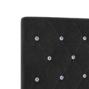 Boxmadras med topmadras med hovedgærde Sort 140 x 200 cm Fløjl
