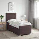 Boxmadras med topmadras Mørk Brun 80 x 200 cm Stof