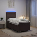 Boxmadras med topmadras Mørk Brun 80 x 200 cm Stof