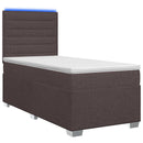 Boxmadras med topmadras Mørk Brun 80 x 200 cm Stof