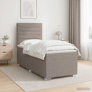 Boxmadras med topmadras Gråbrun 100 x 200 cm Stof