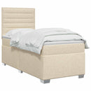 Boxmadras med topmadras Cremefarvet 80 x 200 cm Stof