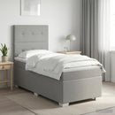 Boxmadras med topmadras Lysegrå 100 x 200 cm Stof